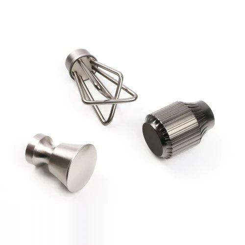 Kirsch Designer Metals , Archer, Quinn , Emerson  Finials in polished nickel finish 